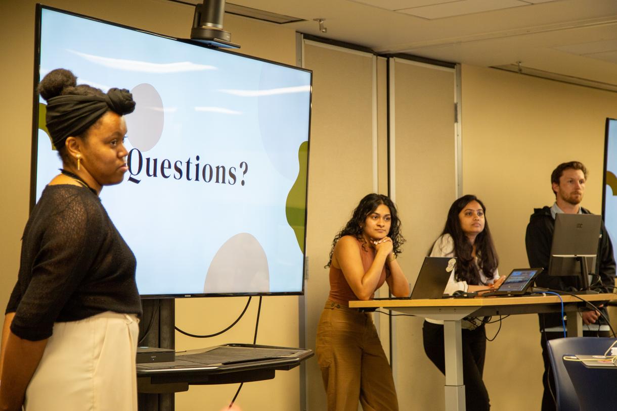 A New Ventures Climate student team presents their evaluation of a climate-related startup